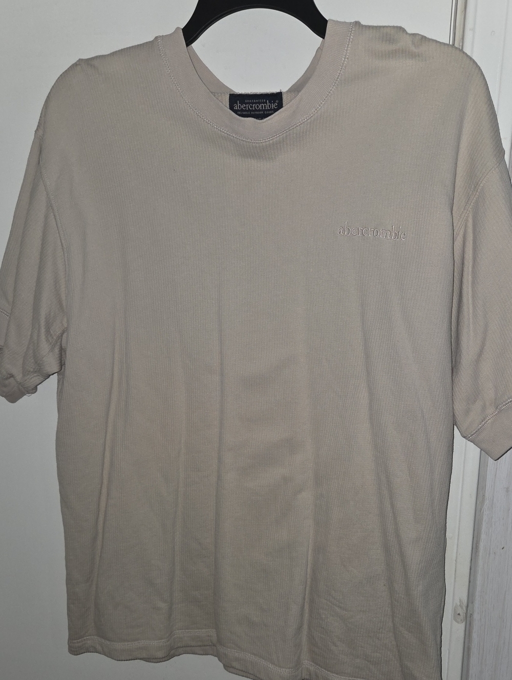 Abercrombie & Fitch Men's Crewneck Tee in Light Beige